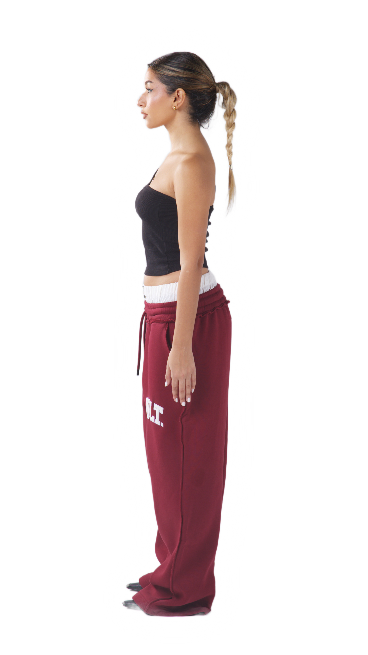 BURGUNDY LEATHER PANT