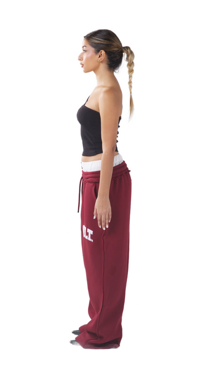 BURGUNDY LEATHER PANT