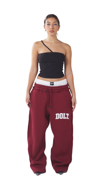 BURGUNDY LEATHER PANT