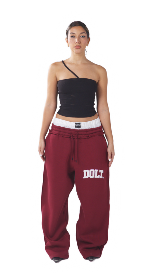 BURGUNDY LEATHER PANT