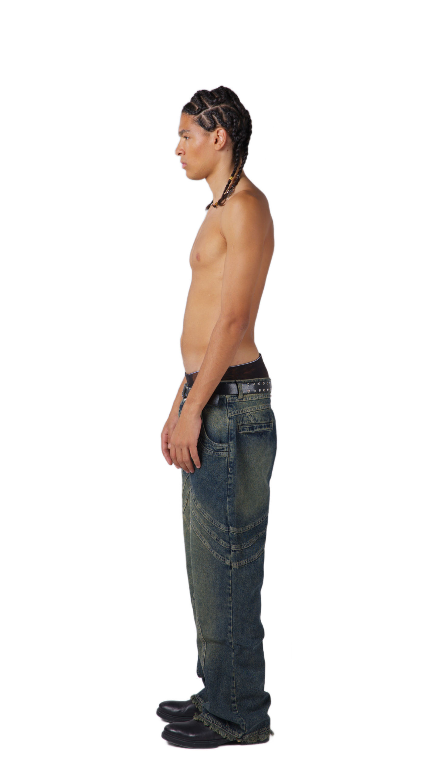 GRAY FLARED JEANS