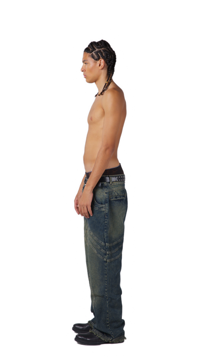 GRAY FLARED JEANS