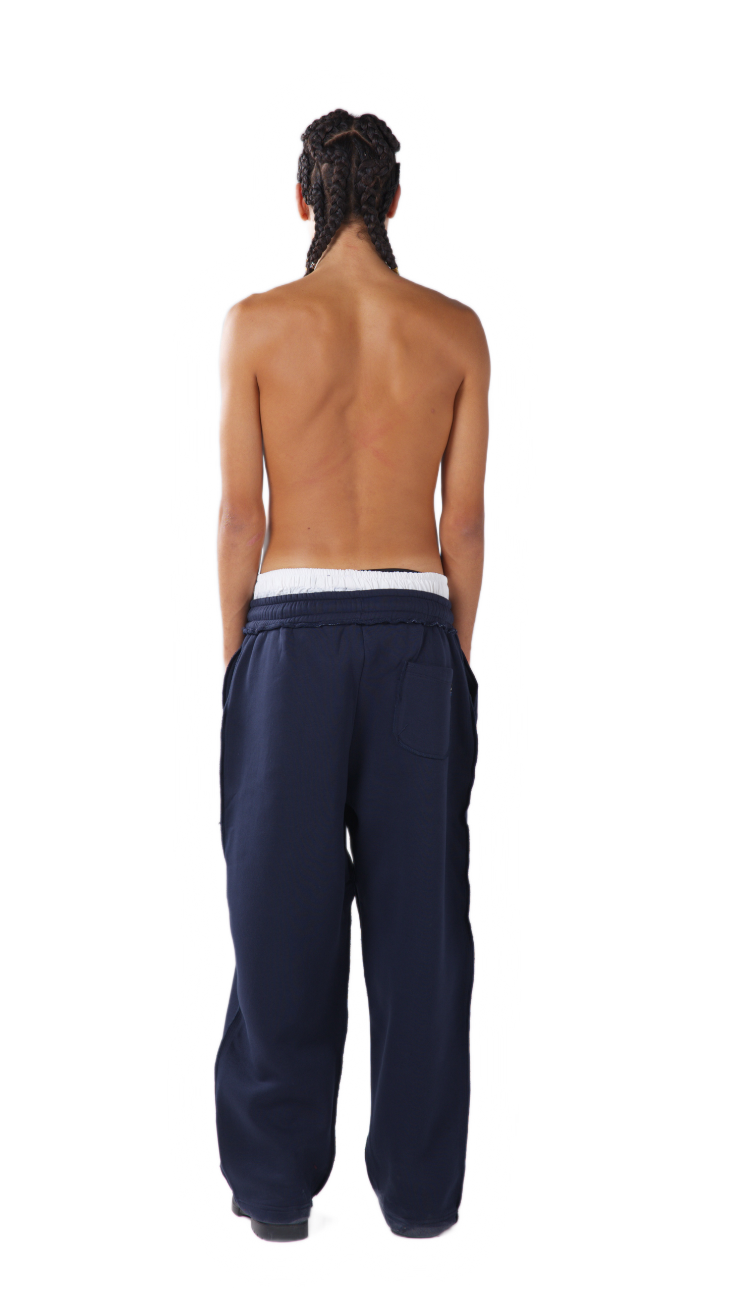 NAVY BLUE LEATHER PANT