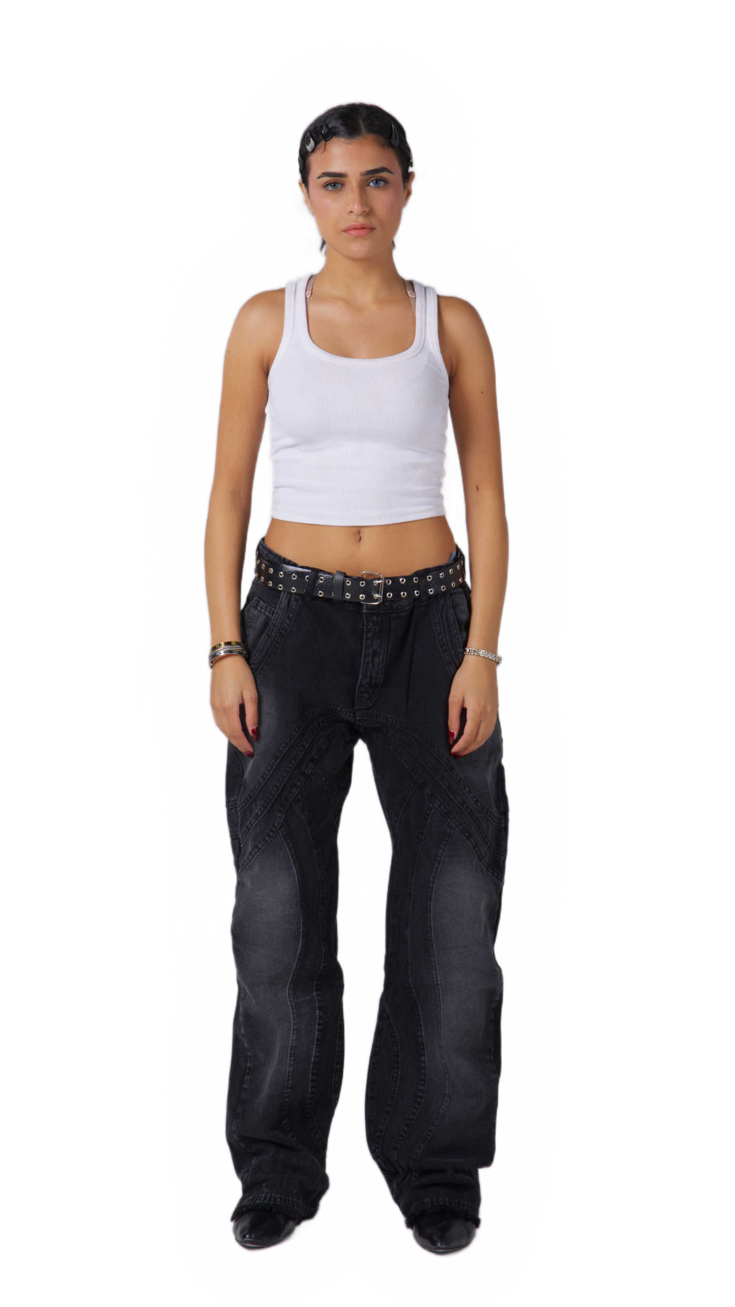 BLACK FLARED JEANS