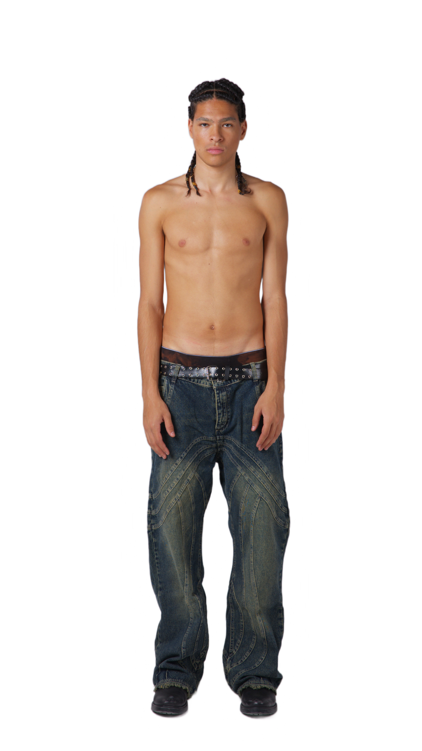 GRAY FLARED JEANS
