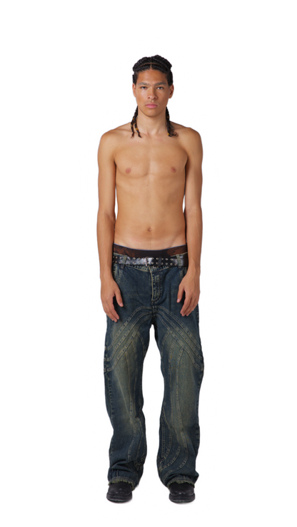 GRAY FLARED JEANS
