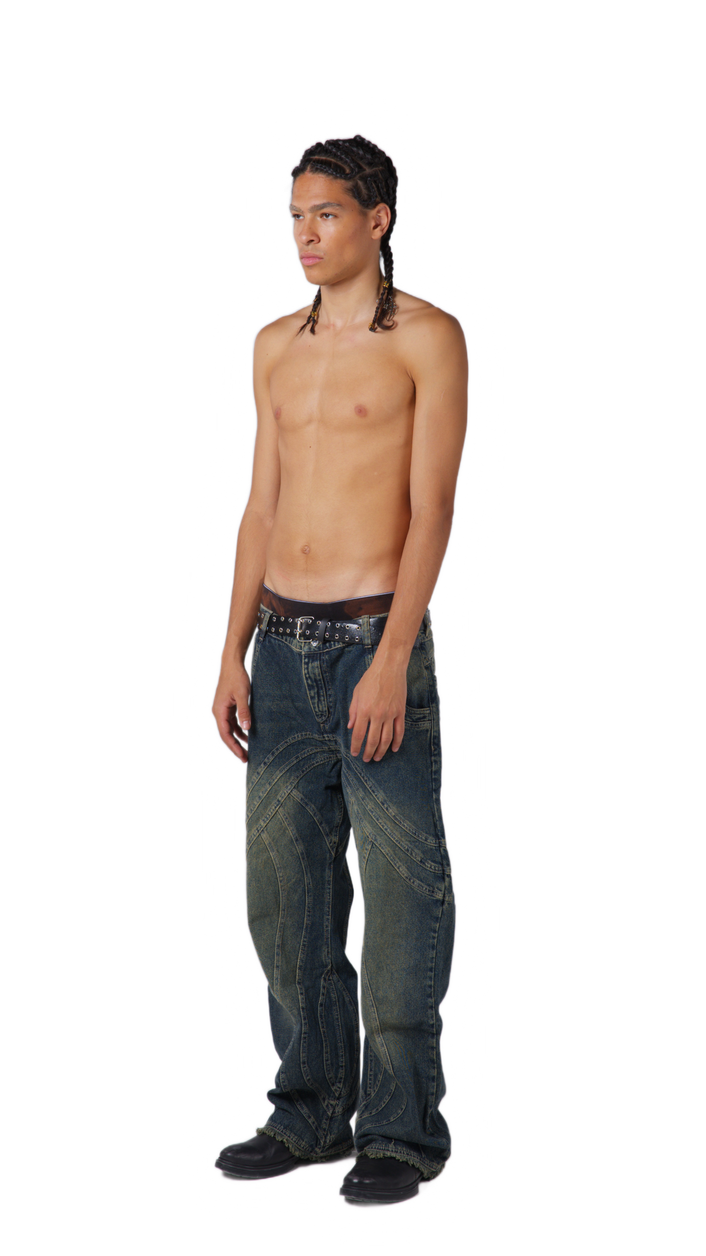GRAY FLARED JEANS