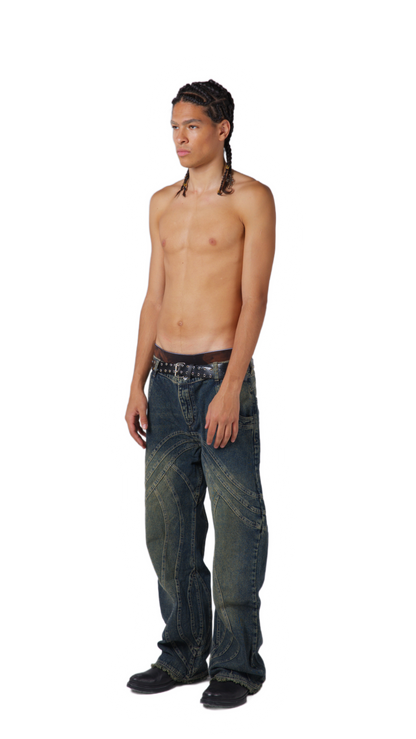 GRAY FLARED JEANS