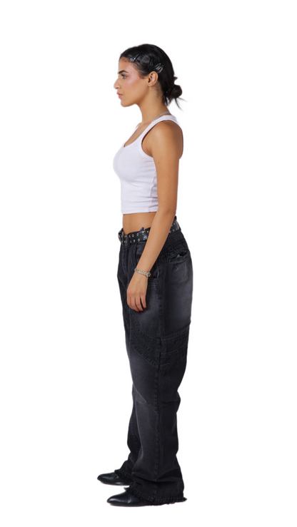 BLACK FLARED JEANS