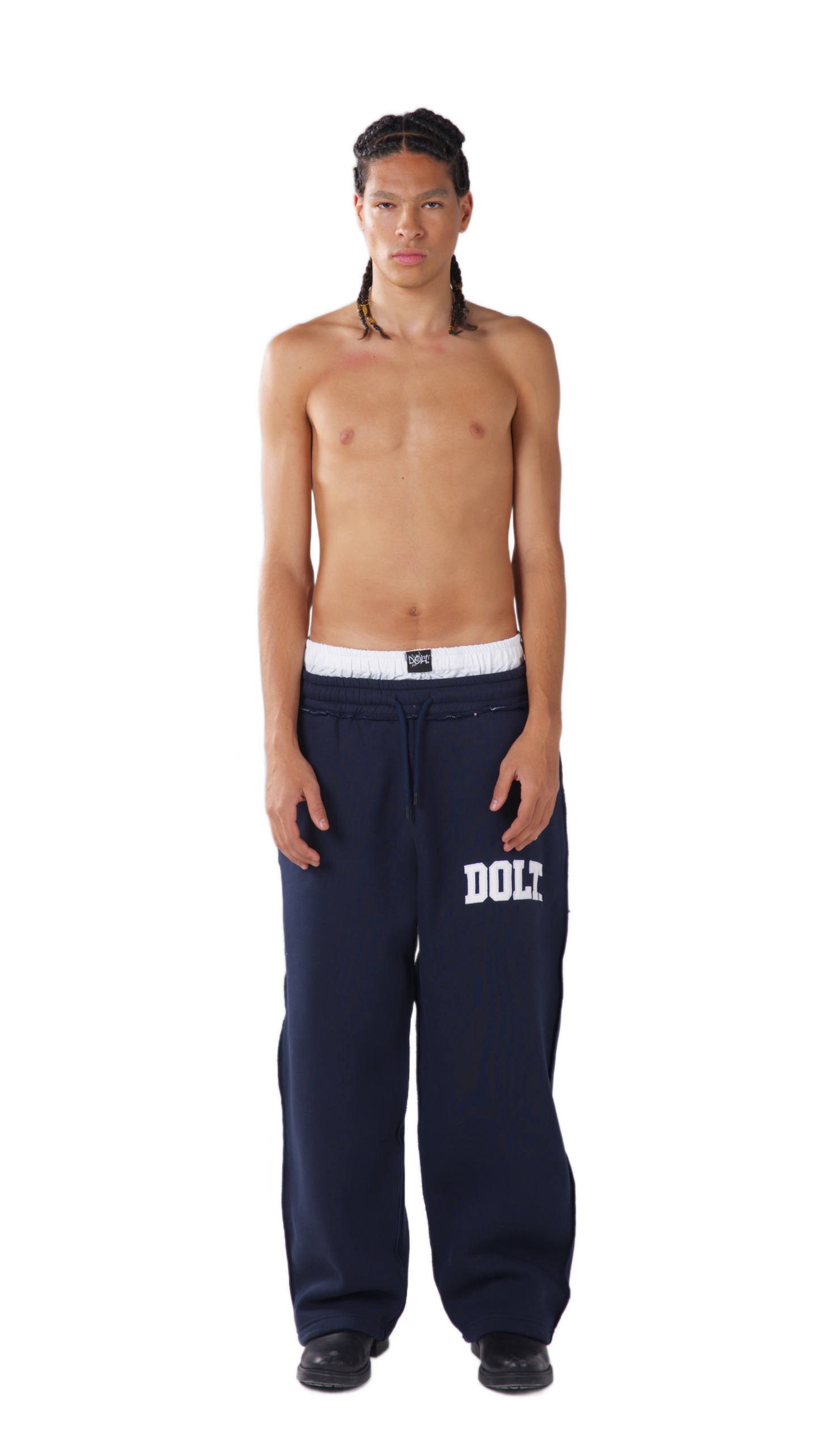 NAVY BLUE LEATHER PANT