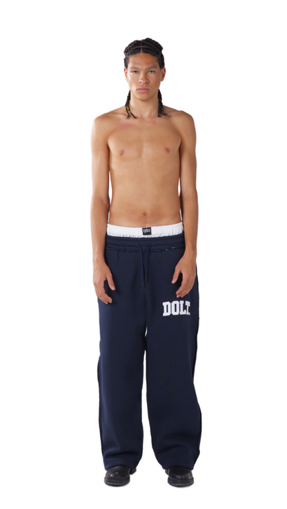 NAVY BLUE LEATHER PANT