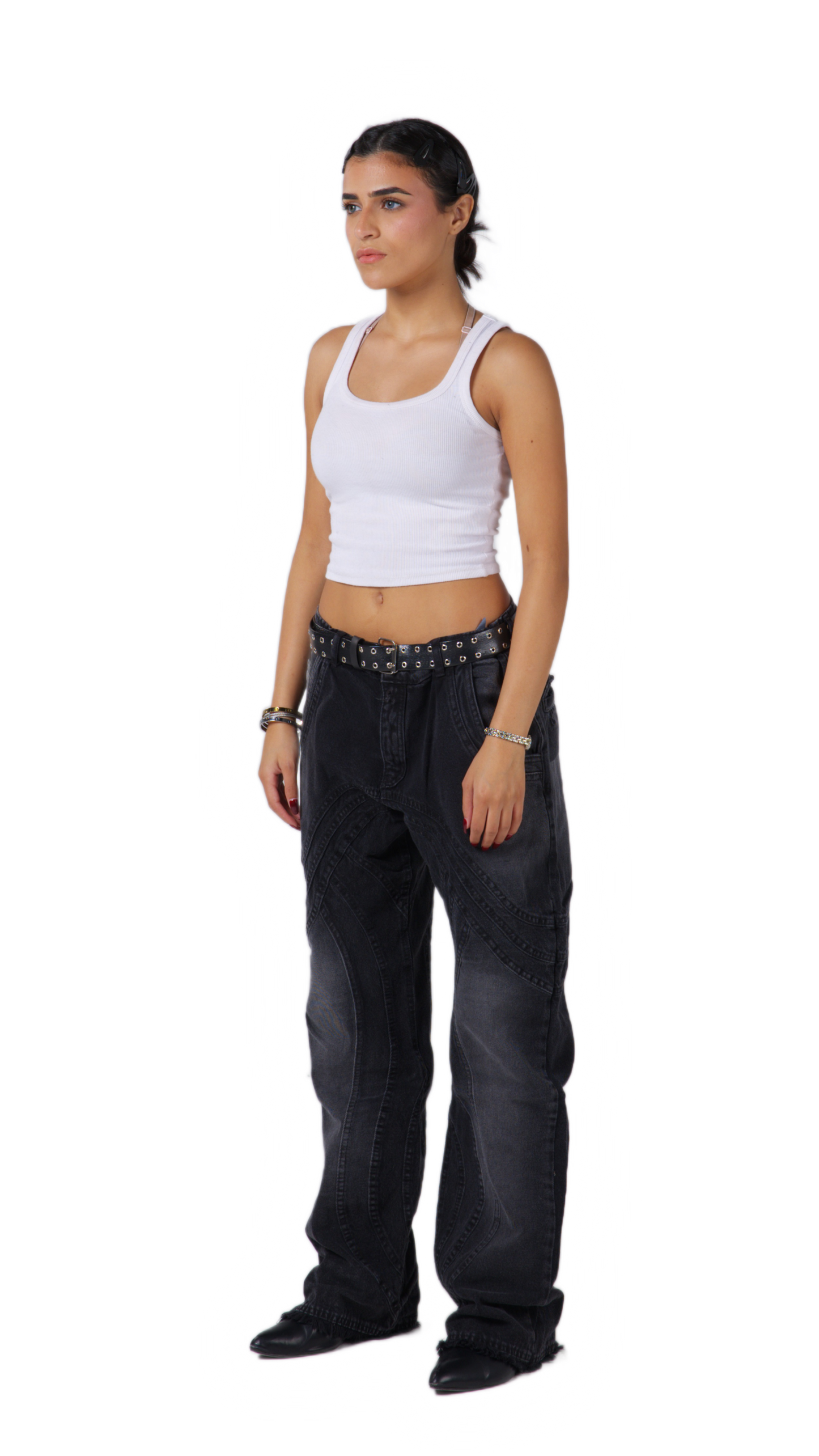 BLACK FLARED JEANS