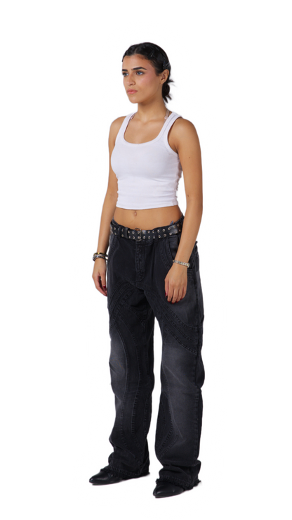 BLACK FLARED JEANS