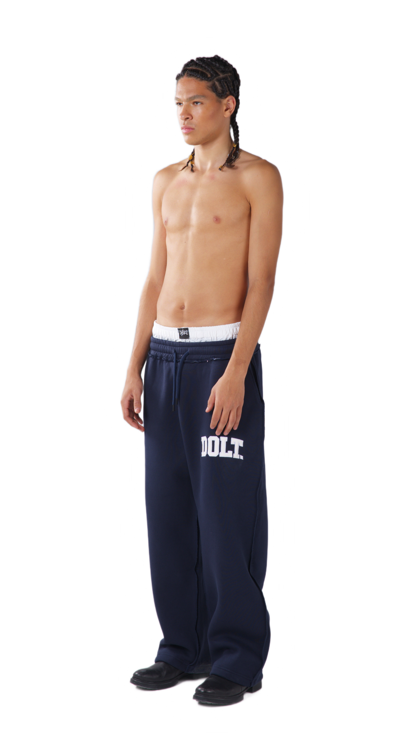 NAVY BLUE LEATHER PANT