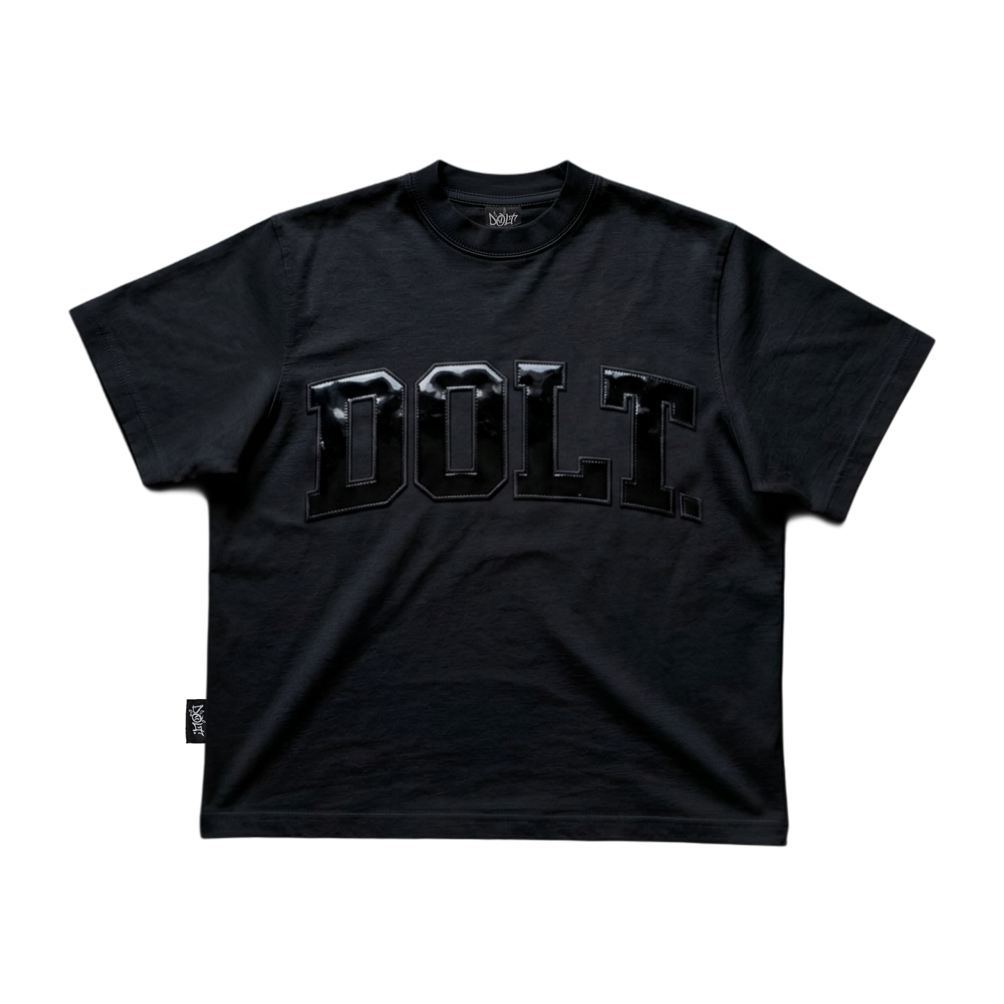 BLACK LEATHER T-SHIRT